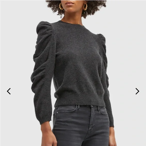 FRAME
Shirred-Sleeve Cashmere Sweater - Picture 1 of 9